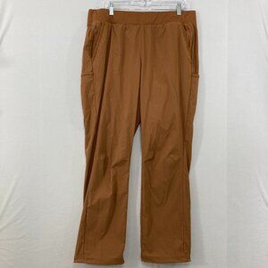 Columbia size 1X Women's Brown Camel Straight Leg Nylon Pull-on Pants